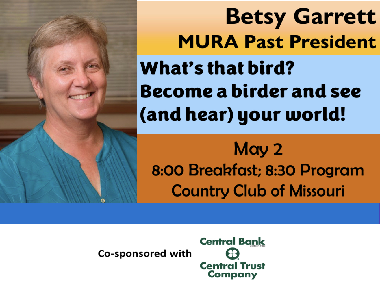MURA Breakfast with Betsy Garrett. What’s that bird?